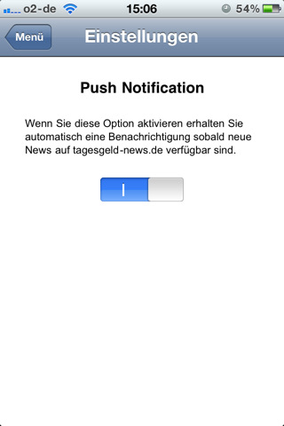 Tagesgeld-News.de App Push Einstellung