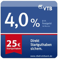 VTB Direktbank Festgeldkonto mit 25€ Startguthaben