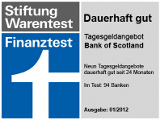 Tagesgeld Auszeichnung "Dauerhaft gut" Bank of Scotland