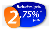 RaboFestgeld mit 2,75% Zinsen p.a.