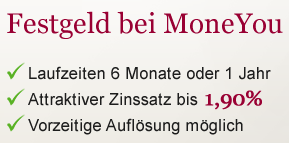 MoneYou Festgeld 1,90% Zinsen