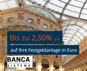 Banca Sistema Festgeld mit bis zu 2,50% Zinsen p.a.