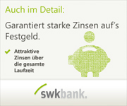 SWK Bank Festgeld mit bis zu 2,15% Zinsen jährlich