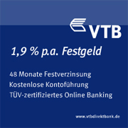 VTB Direktbank Festgeld mit bis zu 1,90% Zinsen jährlich